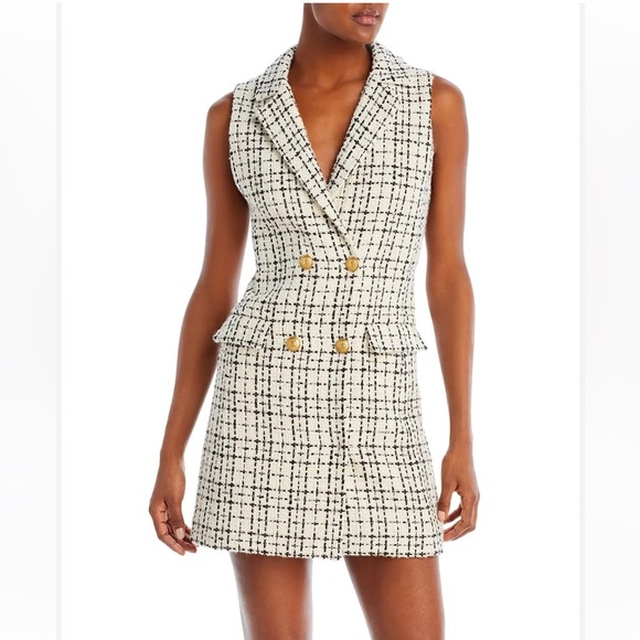 Alice & Olivia Jordy double breasted tweed tuxedo dress - Picture 12 of 14